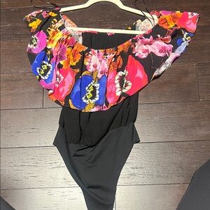 Desigual Black Floral Bodysuit